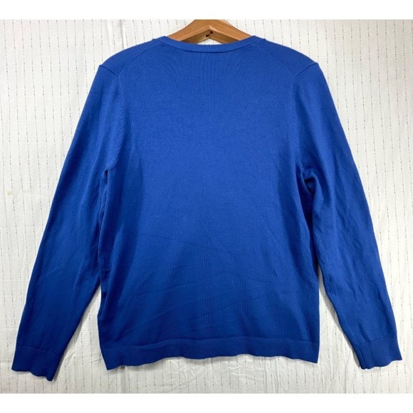 Lands End Women's Cardigan Cobalt Blue Sz M Lightweight Long Sleeve Button Front - Picture 4 of 11